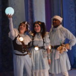 Jessica Burrill Logue as Blynken, Chloe Langford as Nod and Tyrone Beasley as Wynken in WYNKEN, BLYNKEN & NOD at The Rose Theater