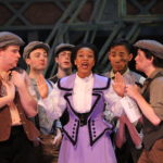 Jonathan Algeroy, Garrett Griffin, Payton Johnson, Torisa Walker, Fran Adrianto, Ben Adams and Natalie Hanson in Newsies
