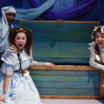 Tyrone Beasley as Wynken, Jessica Burrill Logue as Blynken and Chloe Langford in WYNKEN, BLYNKEN & NOD at The Rose Theater
