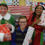 Dan Chevalier, Josiah Hydeen and Regina Palmer in ELF THE MUSICAL.