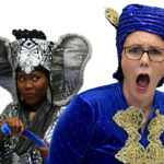 Alease Timbers as Elephant and Maddie Grissom as Monkey in A BUCKET OF BLESSINGS