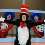Lauren Krupski as The Cat in the Hat with Sue Gillespie Booton and Jay Hayden as Thing 1 and Thing 2