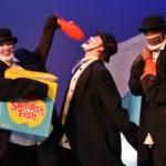 The Rose Theater's world premiere production of PENGUIN PROBLEMS, featuring: Jessica Burrill Logue as Louise, Ben Adams as Bob, and Malik Fortner as Mortimer.