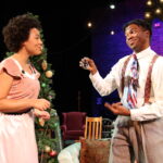 Delaney Jackson as Mary and Marcel Daly as George Bailey in IT'S A WONDERFUL LIFE, playing Dec. 3-19, 2021 at The Rose Theater.