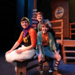 Otto Fox as Grover, Maddie Smith as Annabeth and Derek Penner as Percy Jackson in The Rose Theater's production of THE LIGHTNING THIEF, playing Jan. 20 - Feb. 5, 2023.