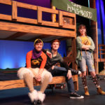Otto Fox as Grover, Maddie Smith as Annabeth and Derek Penner as Percy Jackson in The Rose Theater's production of THE LIGHTNING THIEF, playing Jan. 20 - Feb. 5, 2023.