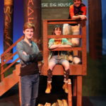 Derek Penner as Percy Jackson, Maddie Smith as Annabeth and Otto Fox as Grover in The Rose Theater's production of THE LIGHTNING THIEF, playing Jan. 20 - Feb. 5, 2023.