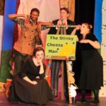 Jordan Smith, Kevin Ehrhart, Sue Gillespie Valker and Grace Manley in THE STINKY CHEESE MAN & OTHER FAIRLY STUPID TALES, playing March 10-26, 2023 at The Rose Theater in Omaha.