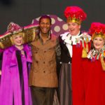 Grace Manley, Jordan Smith, Kevin Ehrhart and Sue Gillespie Valker in THE STINKY CHEESE MAN & OTHER FAIRLY STUPID TALES, playing March 10-26, 2023 at The Rose Theater in Omaha.