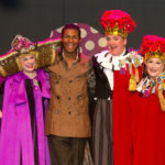 Grace Manley, Jordan Smith, Kevin Ehrhart and Sue Gillespie Valker in THE STINKY CHEESE MAN & OTHER FAIRLY STUPID TALES, playing March 10-26, 2023 at The Rose Theater in Omaha.