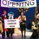 The cast of THE STINKY CHEESE MAN & OTHER FAIRLY STUPID TALES, playing March 10-26, 2023 at The Rose Theater in Omaha.