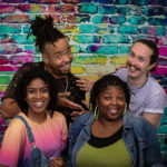 LYDIA WILLIAMSON, as ONE, LEO MERRICK, as TWO, LAKEETHA BLAKENEY, as THREE, and RON LEE MCGILL, as FOUR, in The Rose Theater's production of LIFE DOESN'T FRIGHTEN ME: I AM FEARLESS ROYALTY, playing OCTOBER 6-22 at Omaha's Rose Theater