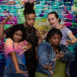 LYDIA WILLIAMSON, as ONE, LEO MERRICK, as TWO, LAKEETHA BLAKENEY, as THREE, and RON LEE MCGILL, as FOUR, in The Rose Theater's production of LIFE DOESN'T FRIGHTEN ME: I AM FEARLESS ROYALTY, playing OCTOBER 6-22 at Omaha's Rose Theater