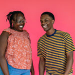 Kevin Jones as Ziggy and Nyarok (Rayn) Tot as Nansi in The Rose Theater's production of BOB MARLEY'S THREE LITTLE BIRDS, playing February 23 - March 10, 2024.