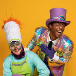 Wayne Hudson II as Willy Wonka and Ren Walther as Oompa Loompa in The Rose Theater's production of CHARLIE AND THE CHOCOLATE FACTORY, playing June 7 - 23, 2024.