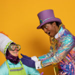 Wayne Hudson II as Willy Wonka and Ren Walther as Oompa Loompa in The Rose Theater's production of CHARLIE AND THE CHOCOLATE FACTORY, playing June 7 - 23, 2024.