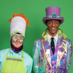 Wayne Hudson II as Willy Wonka and Ren Walther as Oompa Loompa in The Rose Theater's production of CHARLIE AND THE CHOCOLATE FACTORY, playing June 7 - 23, 2024.