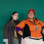 Carina DuMarce as Delivery Person and Rachel Smart as Wolfgang in The Rose Theater's production of RED RIDING HOOD, playing March 22 - April 7, 2024.