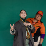 Carina DuMarce as Delivery Person and Rachel Smart as Wolfgang in The Rose Theater's production of RED RIDING HOOD, playing March 22 - April 7, 2024.