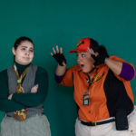 Carina DuMarce as Delivery Person and Rachel Smart as Wolfgang in The Rose Theater's production of RED RIDING HOOD, playing March 22 - April 7, 2024.