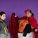 Carina DuMarce as Delivery Person and Rachel Smart as Wolfgang in The Rose Theater's production of RED RIDING HOOD, playing March 22 - April 7, 2024.