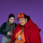 Carina DuMarce as Delivery Person and Rachel Smart as Wolfgang in The Rose Theater's production of RED RIDING HOOD, playing March 22 - April 7, 2024.