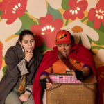 Carina DuMarce as Delivery Person and Rachel Smart as Wolfgang in The Rose Theater's production of RED RIDING HOOD, playing March 22 - April 7, 2024.