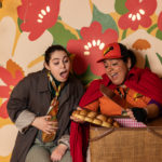 Carina DuMarce as Delivery Person and Rachel Smart as Wolfgang in The Rose Theater's production of RED RIDING HOOD, playing March 22 - April 7, 2024.