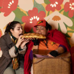 Carina DuMarce as Delivery Person and Rachel Smart as Wolfgang in The Rose Theater's production of RED RIDING HOOD, playing March 22 - April 7, 2024.