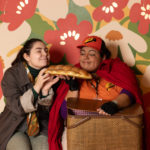 Carina DuMarce as Delivery Person and Rachel Smart as Wolfgang in The Rose Theater's production of RED RIDING HOOD, playing March 22 - April 7, 2024.