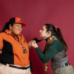 Carina DuMarce as Delivery Person and Rachel Smart as Wolfgang in The Rose Theater's production of RED RIDING HOOD, playing March 22 - April 7, 2024.