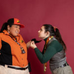 Carina DuMarce as Delivery Person and Rachel Smart as Wolfgang in The Rose Theater's production of RED RIDING HOOD, playing March 22 - April 7, 2024.