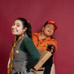 Carina DuMarce as Delivery Person and Rachel Smart as Wolfgang in The Rose Theater's production of RED RIDING HOOD, playing March 22 - April 7, 2024.