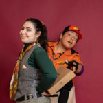 Carina DuMarce as Delivery Person and Rachel Smart as Wolfgang in The Rose Theater's production of RED RIDING HOOD, playing March 22 - April 7, 2024.