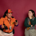 Carina DuMarce as Delivery Person and Rachel Smart as Wolfgang in The Rose Theater's production of RED RIDING HOOD, playing March 22 - April 7, 2024.