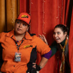 Carina DuMarce as Delivery Person and Rachel Smart as Wolfgang in The Rose Theater's production of RED RIDING HOOD, playing March 22 - April 7, 2024.